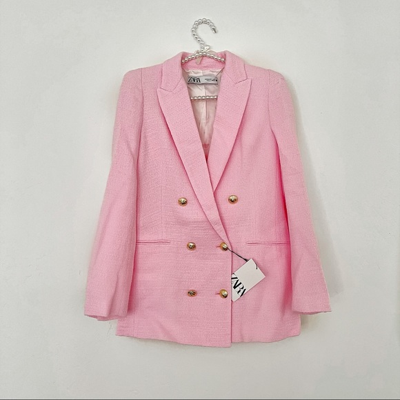 ✨BLOG FAV✨ NWT Zara Buttoned Textured Weave Blazer - Picture 13 of 13